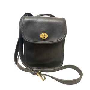 Coach Scooter Bag Vintage Leather Side Pack‎ 9978 Black Turn Lock 90s